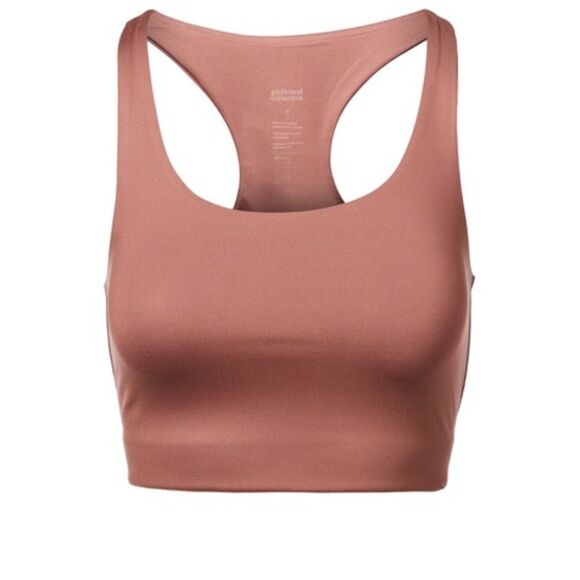 NWOT GIRLFRIEND COLLECTIVE‎ Paloma Sports Bra XS Rose Quartz Pink Racerback Crop - Picture 1 of 10
